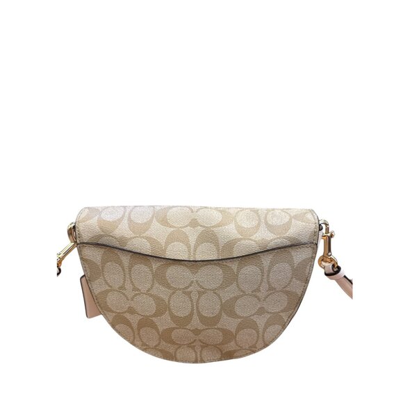 Coach Signature Canvas Ellen Beige Crossbody Bag With Magnetic Closure Good EUC - Picture 4 of 11